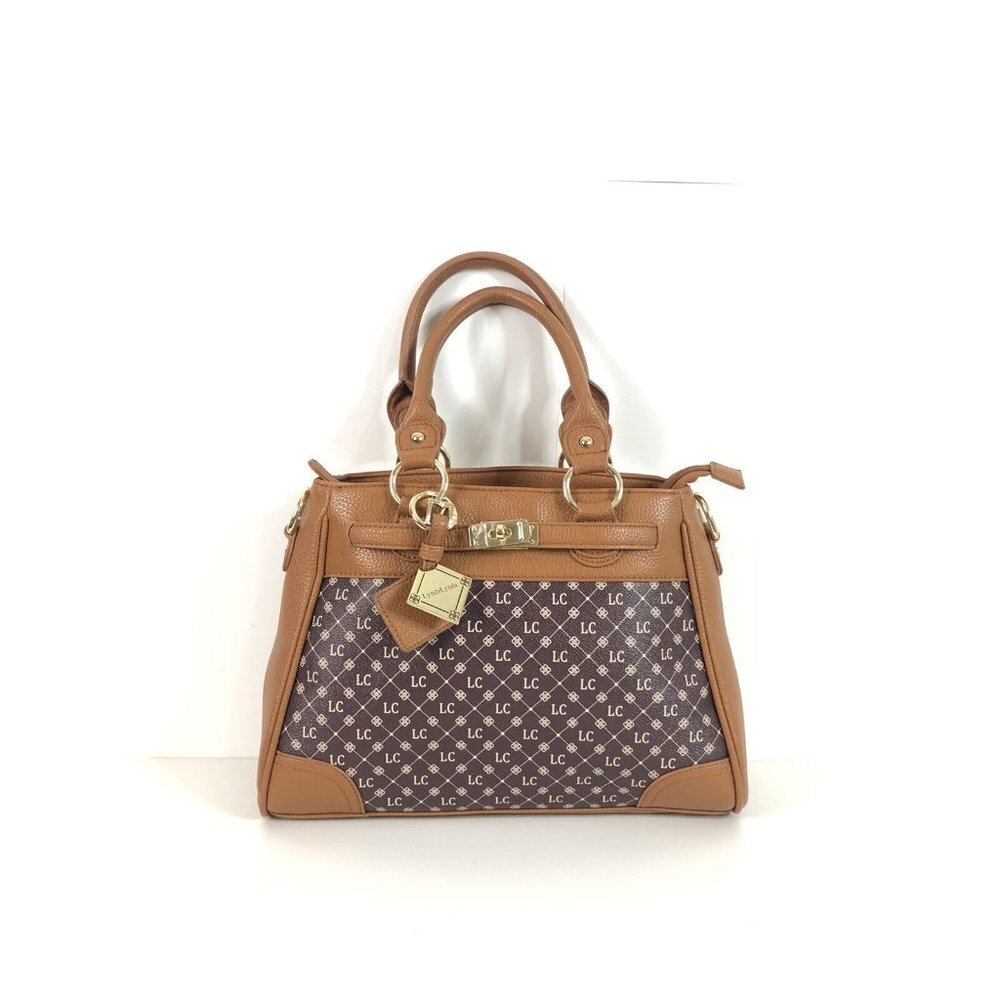 The Danbury Mint Initial Handbag Crossbody "Lynda" Satchel Double Handles ‎ NEW